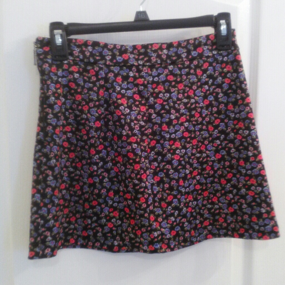 Blue And Pink Floral Skirt