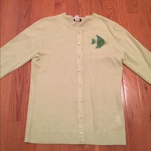 Wool Fish Embroidered Cardigan