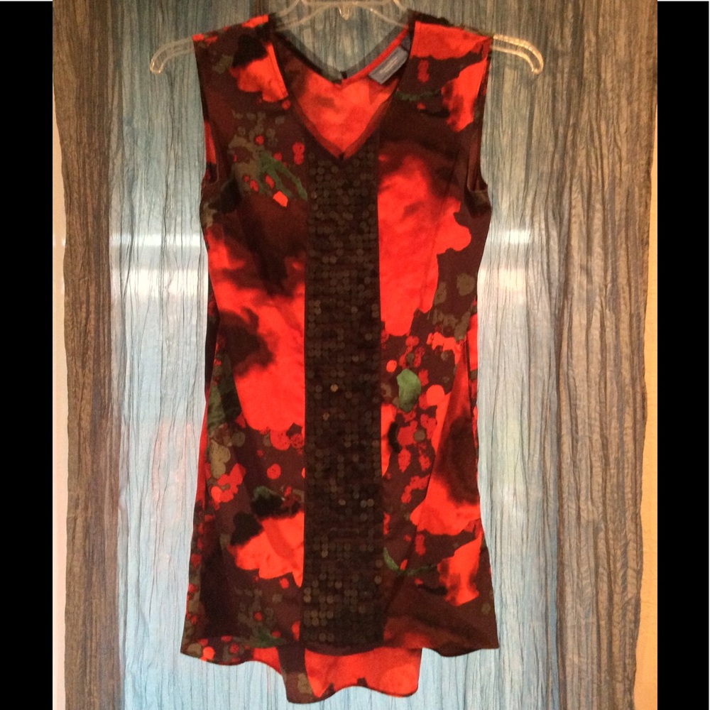 Red dress with beads