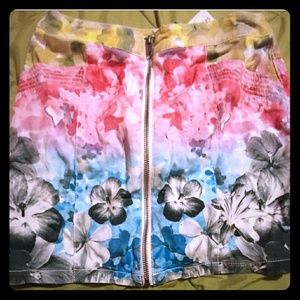 NWOT H&M Floral Denim Mini Skirt