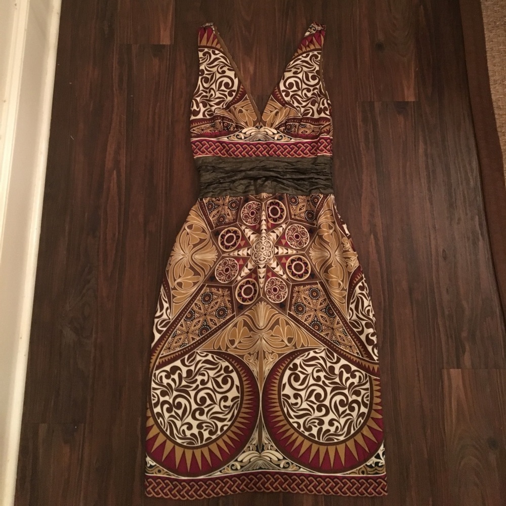 Nicole Miller Double V Neck Dress