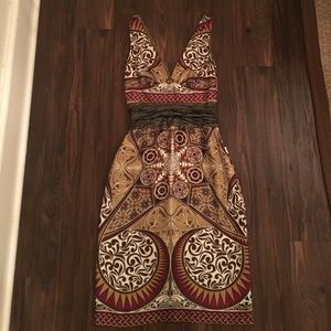 Nicole Miller Double V Neck Dress