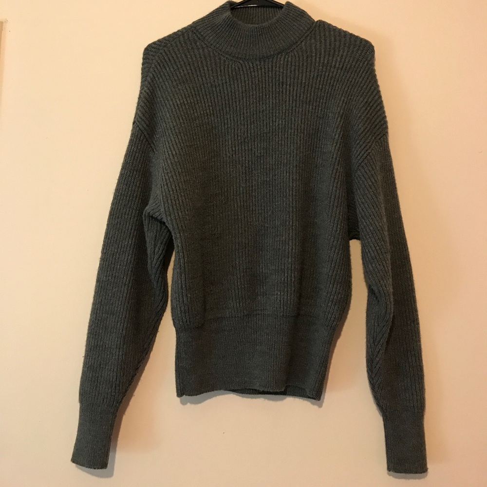 ZARA Gray Knit Turtleneck Sweater