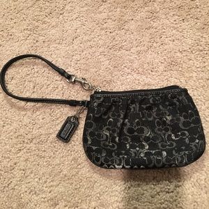 Small black coach wristlet
