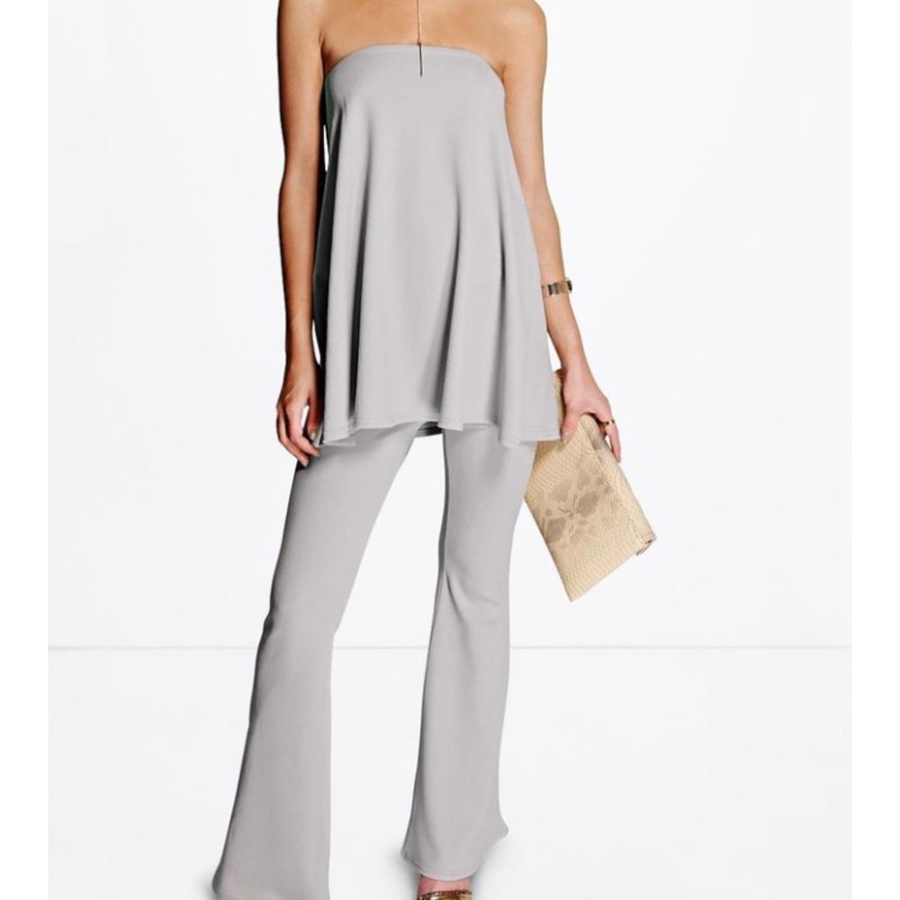 "Grey" two piece set with flare pants