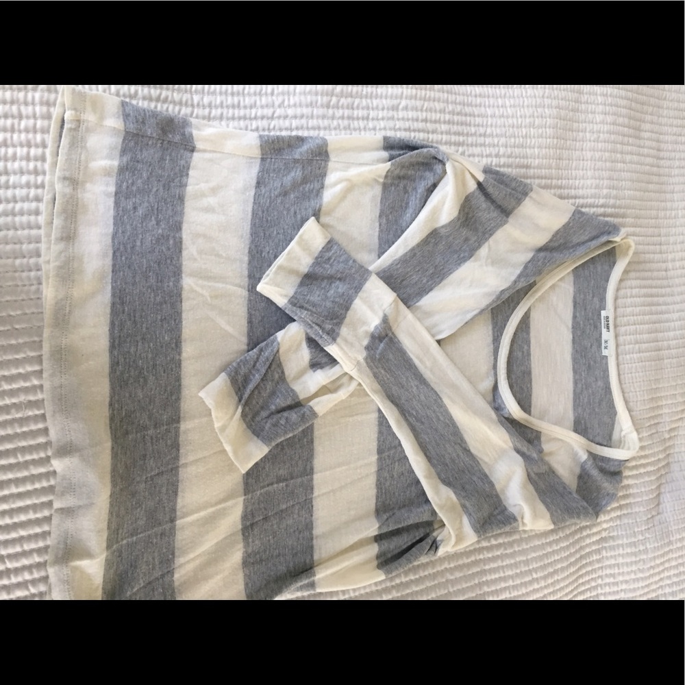Grey and cream striped shirt
