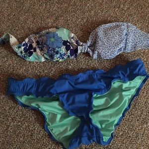 VS Bandeau Bathing Suit Top & Cheeky Bottoms
