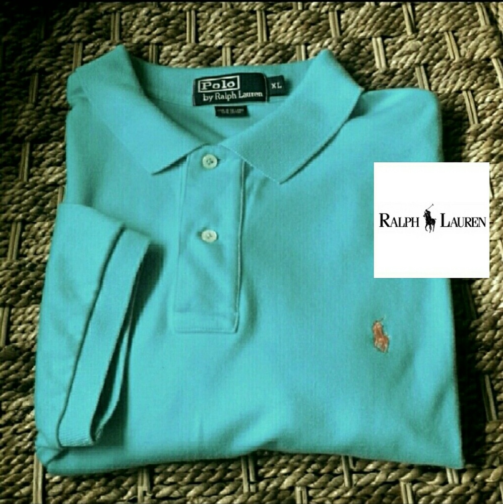 Ralph Lauren XL Light Turquoise Polo Shirt Top