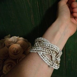 Handmade beaded cuff bracelet