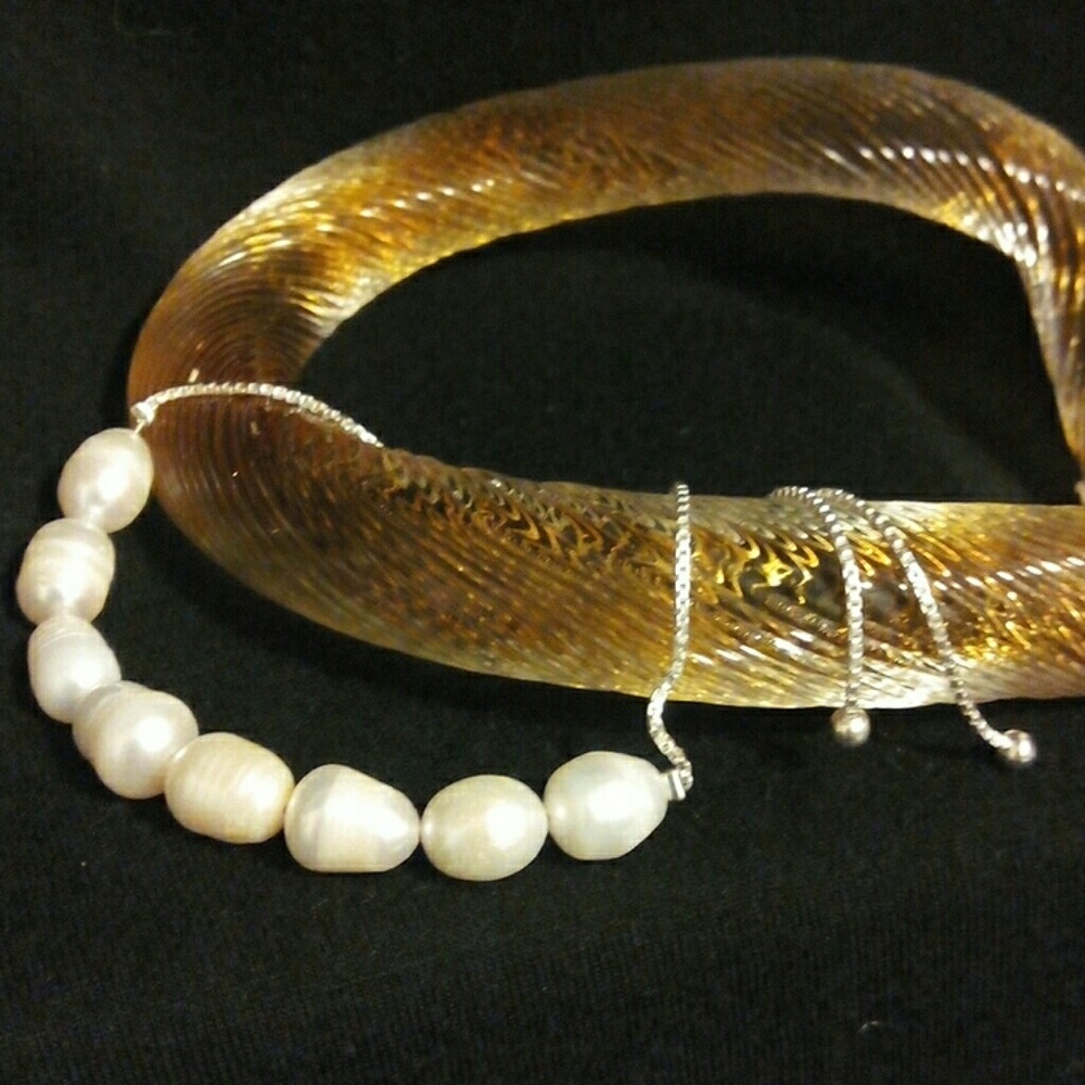 Sterling and Pearl Adjustable Bracelet