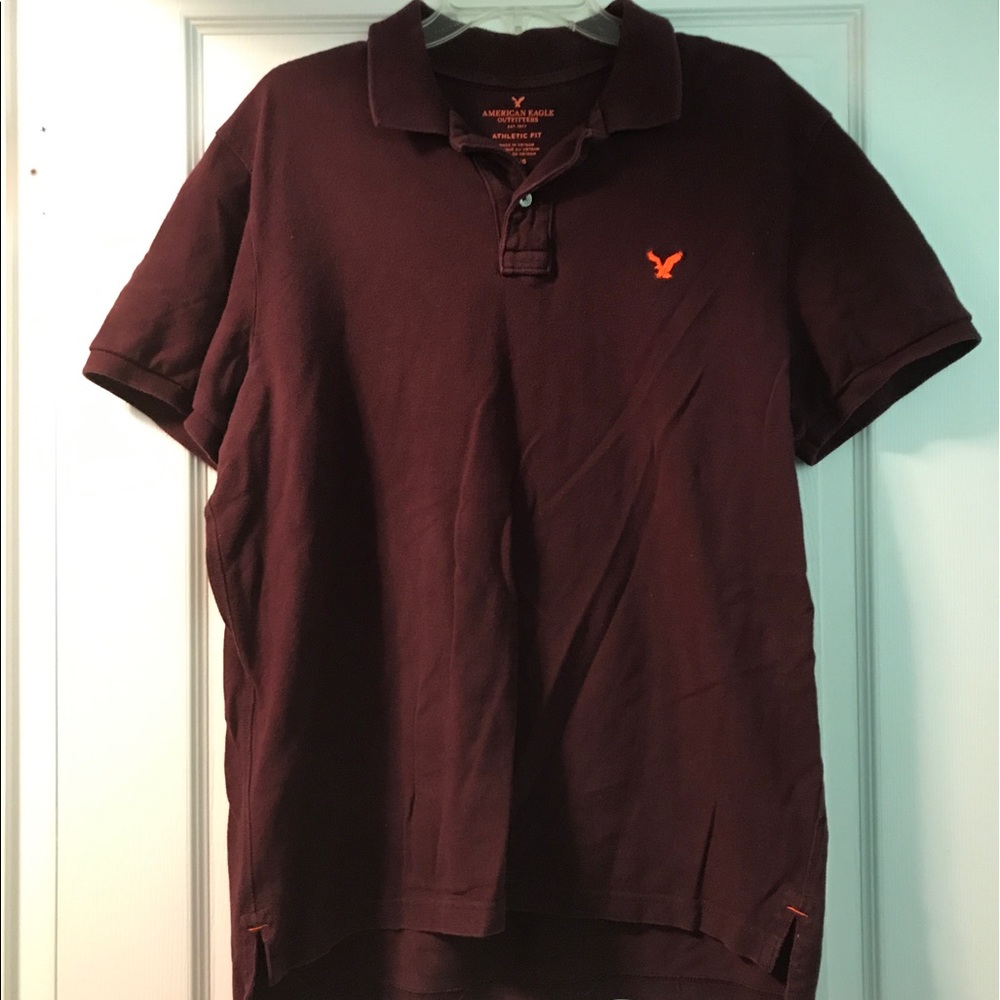 Maroon American Eagle Outfitters Men's polo size L