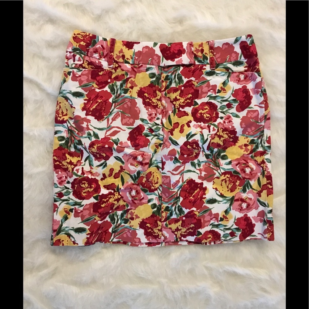 Anne Taylor LOFT Petites Floral Cotton Skirt