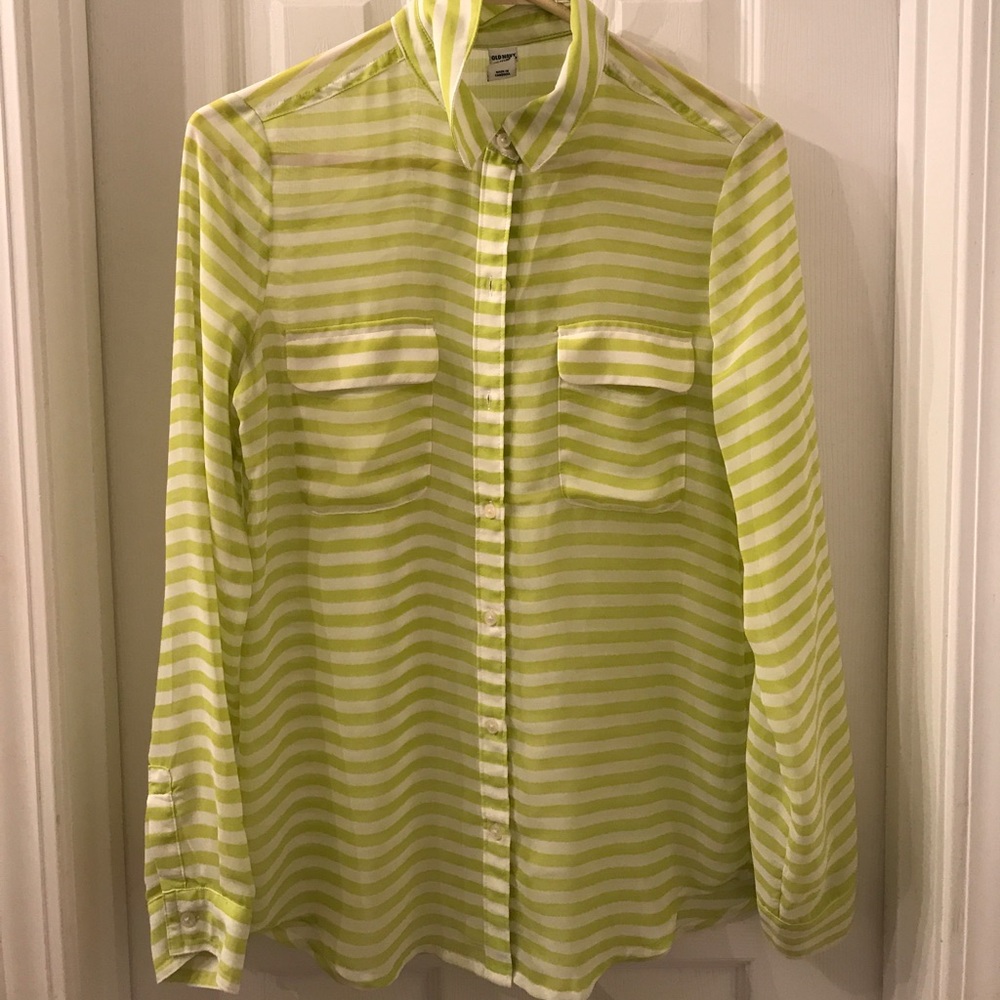 Green and Striped long sleeve button up