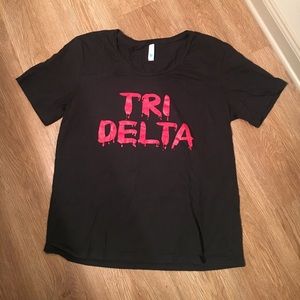 Tri Delta flowy top w/ blood font