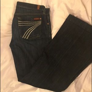 7 For All Mankind Dojo White Stitched Pocket Jeans