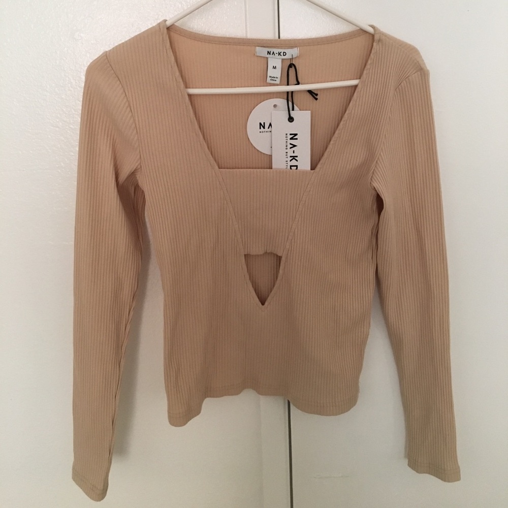 NA-KD Fashion Deep Front Bandeau Top NWT