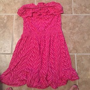 Large Pink strapless dress