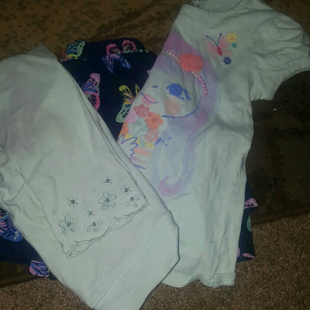 Little girls skirt/shirt/leggings bundle