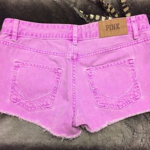 💟PINK VS Brand Light Purple Jean Shorts Sz 4 CUTE