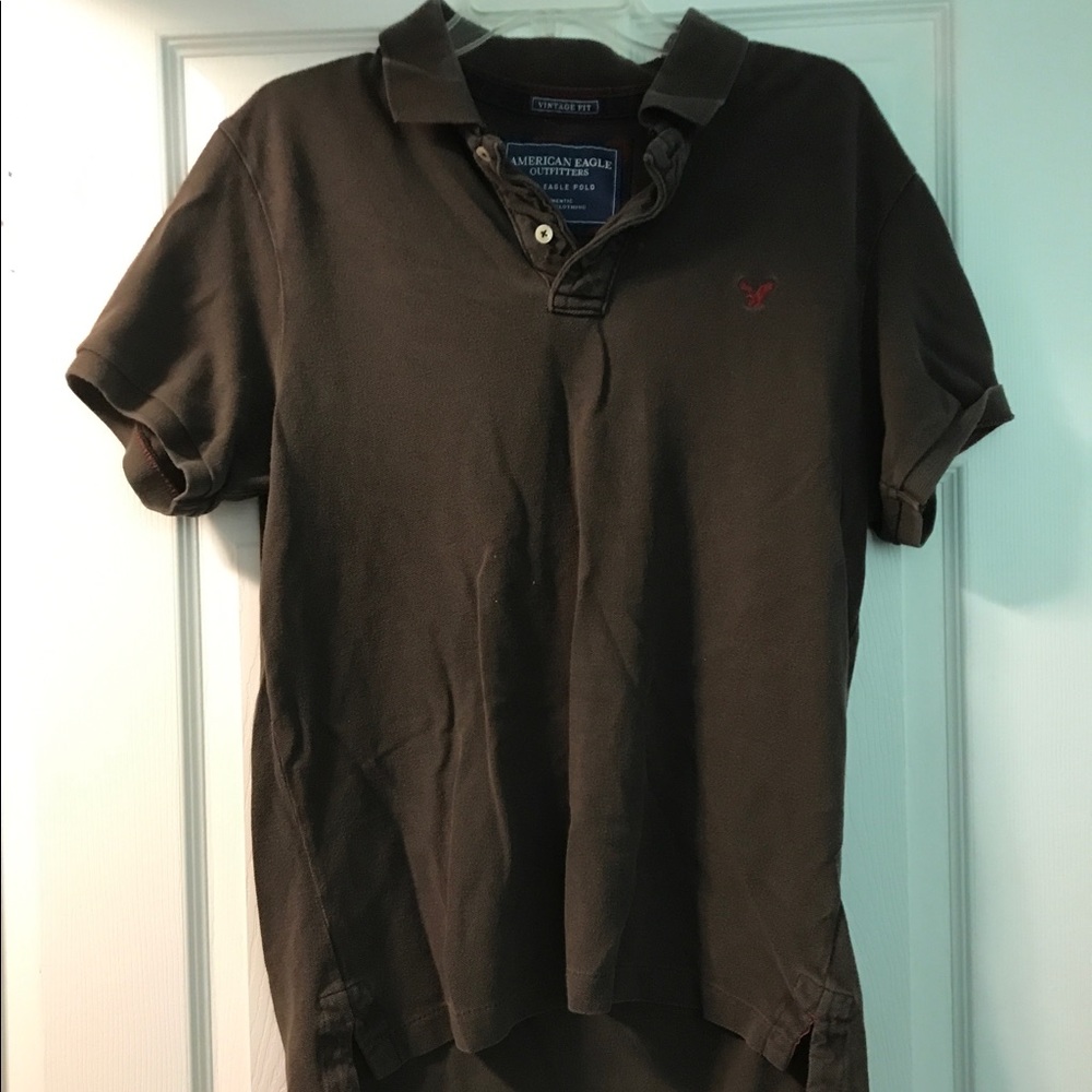 Brown American Eagle Outfitters Men's polo size L