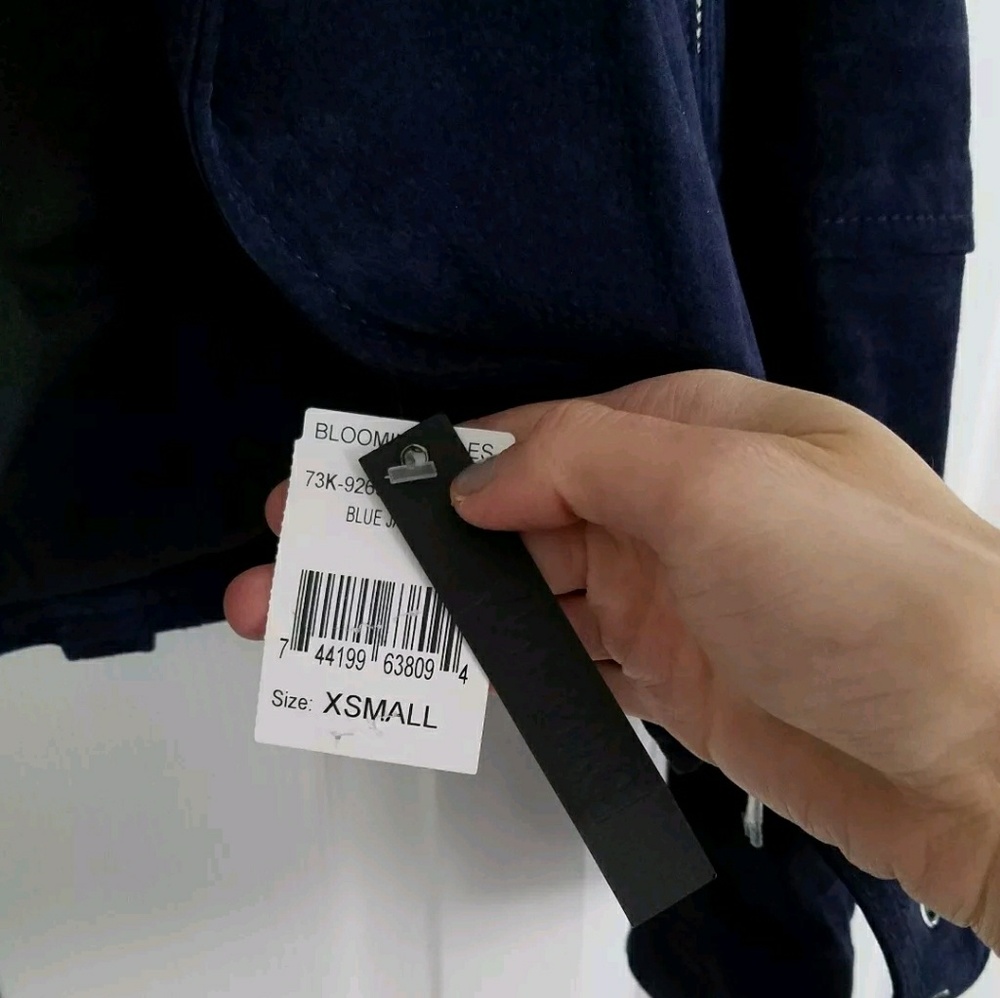 Blanknyc Suede Moto Jacket XS Navy blank nyc new - Picture 3 of 3
