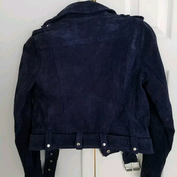 Blanknyc Suede Moto Jacket XS Navy blank nyc new - Picture 2 of 3