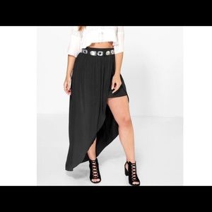 Boo boo plus side split maxi skirt