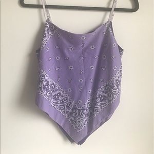 Vintage bandana rhinestone spaghetti strap tank.
