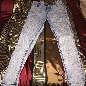 High Waist Acid Wash Jeans