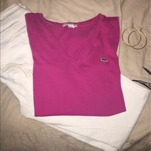 Pink Lacoste shirt