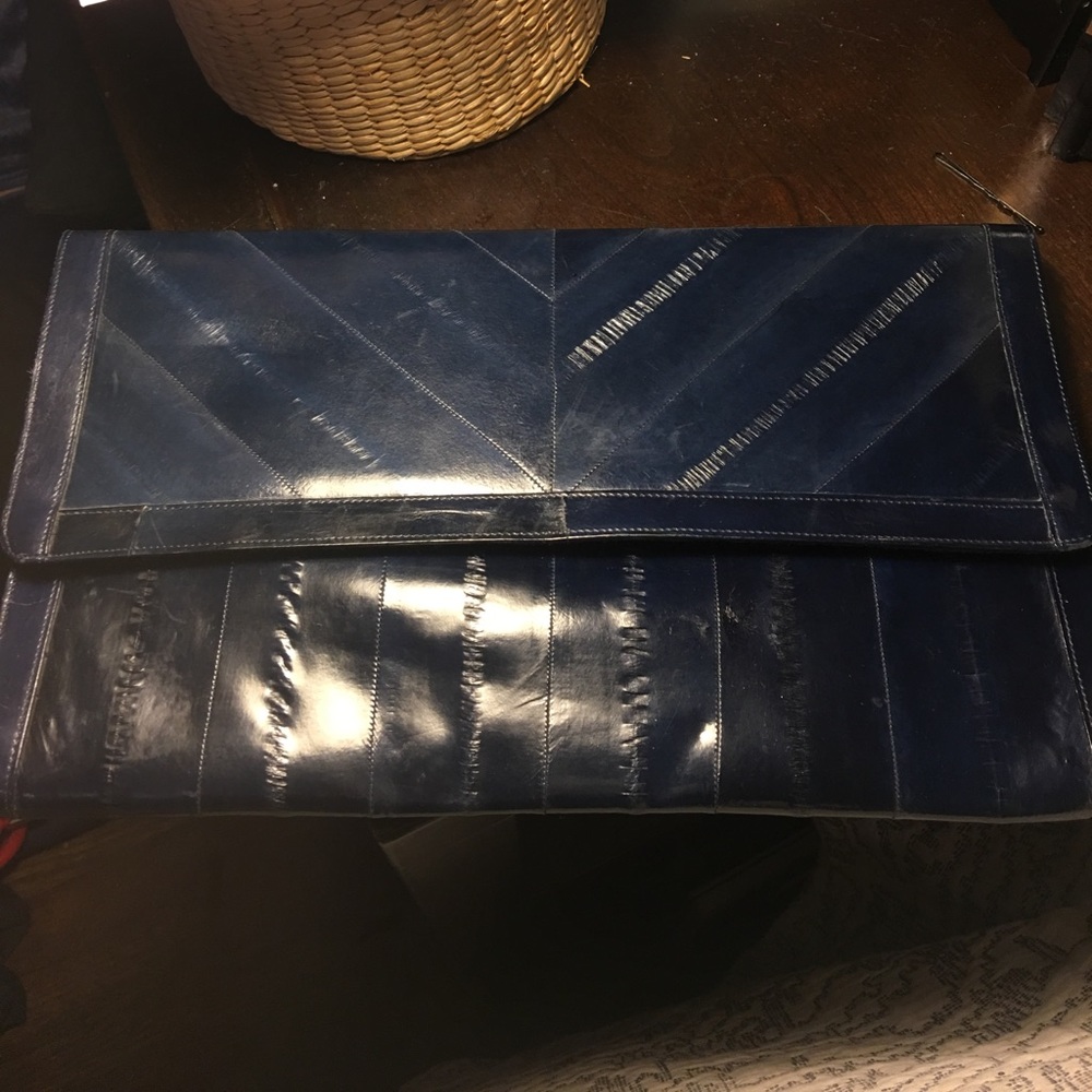 Vintage blue clutch bag