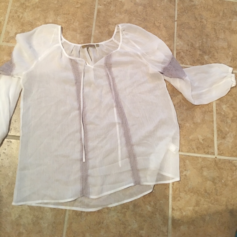 White See Through 3/4 shirt