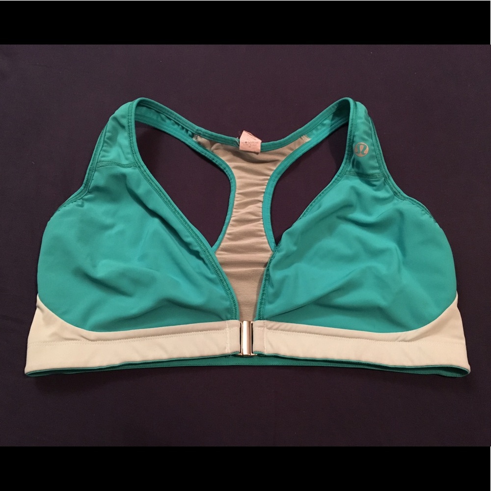 Blue front clasp Lululemon sports bra