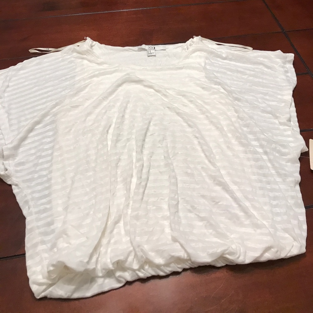Striped white tee