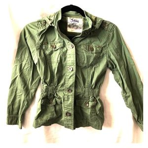 Used Justice green military jacket