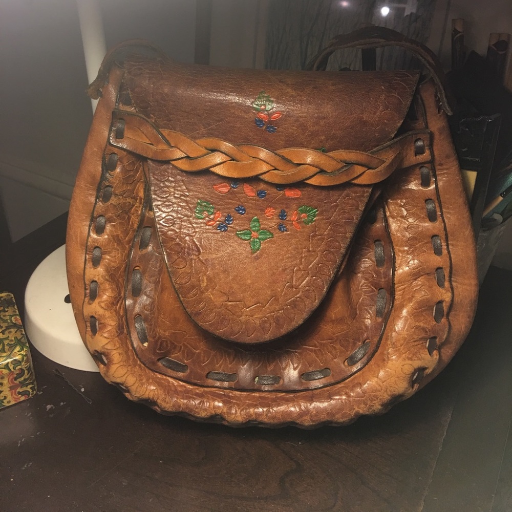 Tooled leather bag from the 70's