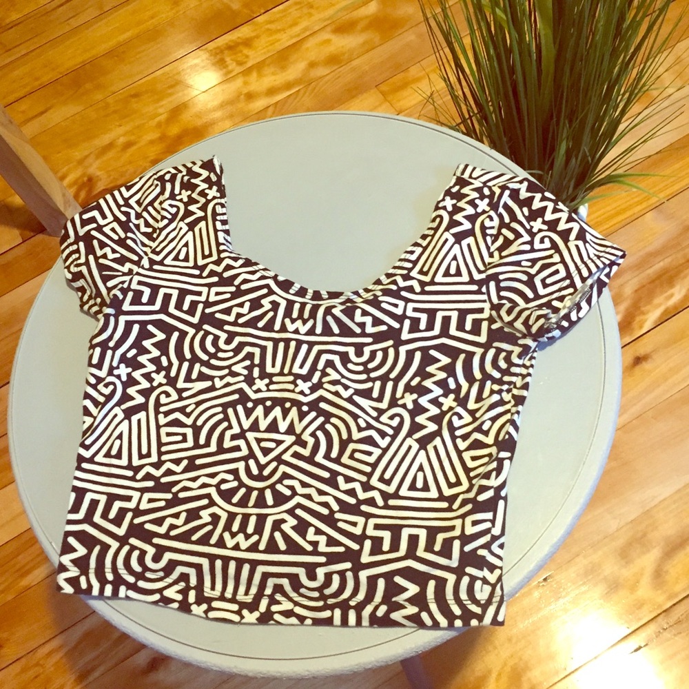 Garage Tribal Print Crop Top