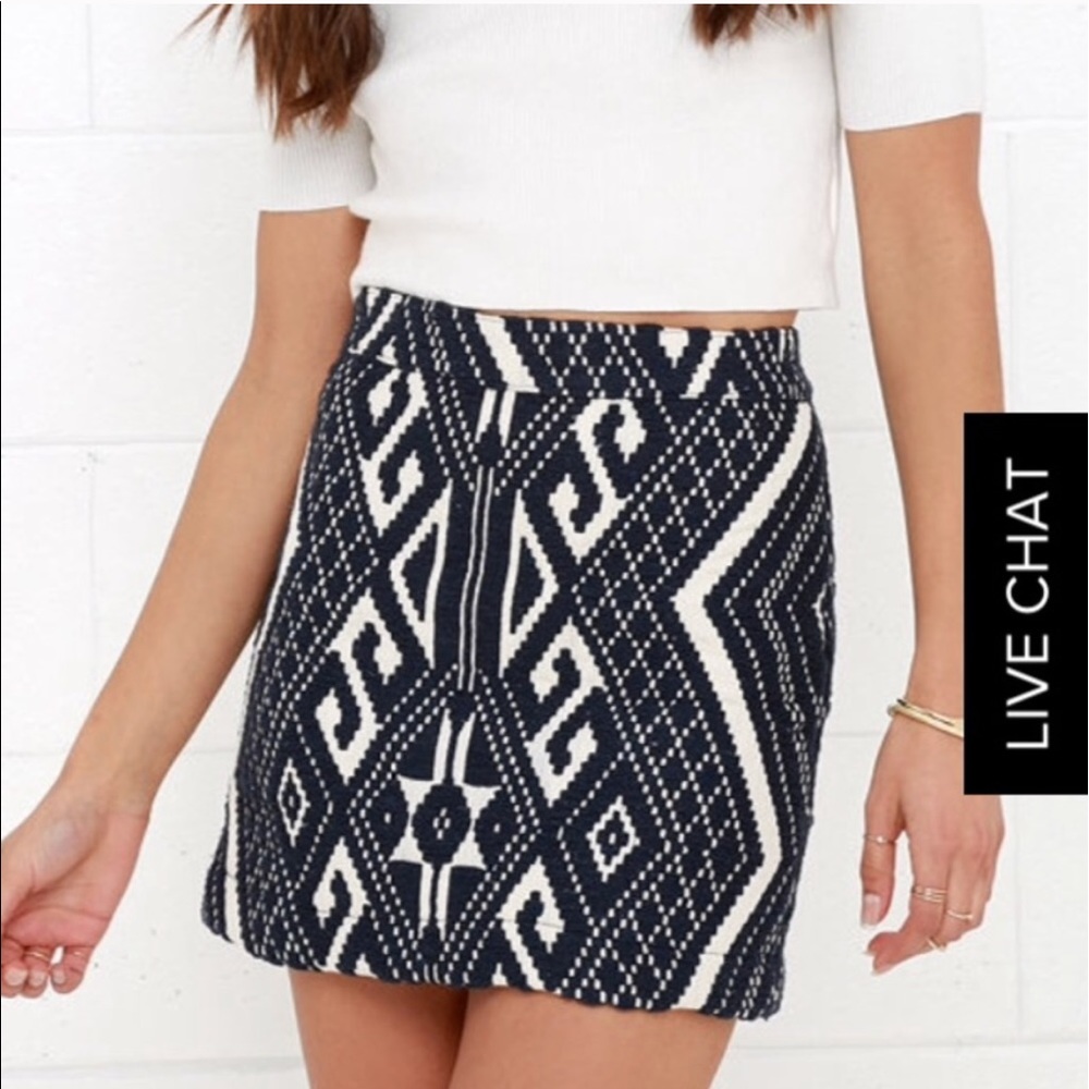 Lulu's Raindance Jacquard mini skirt