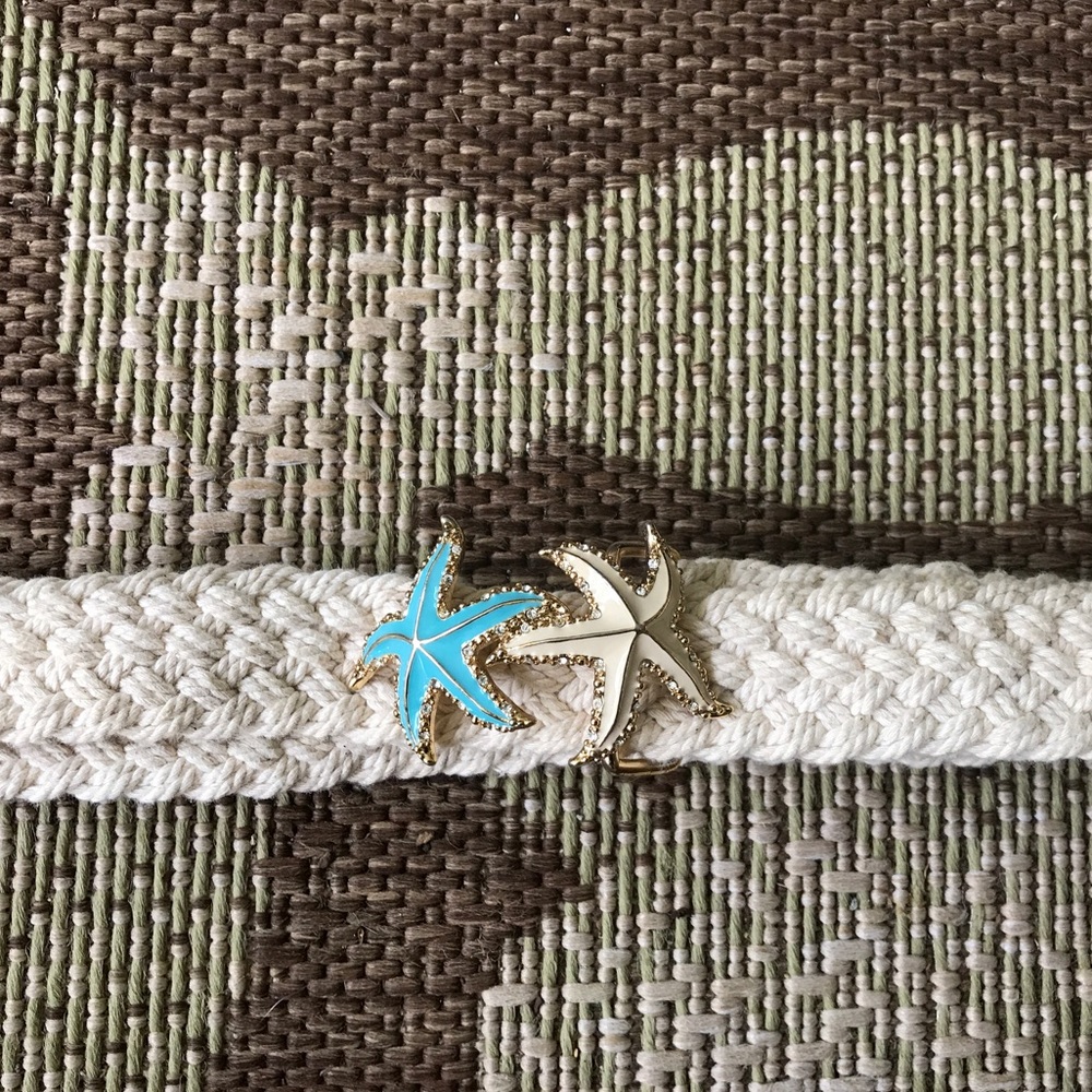 Beachy starfish woven rope belt