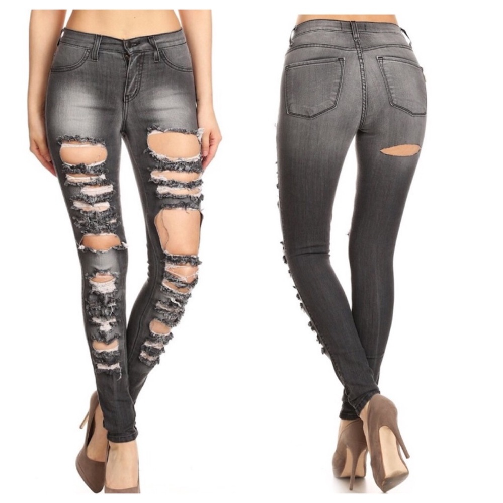 Extreme Destructed Skinny Jean - Picture 1 of 8