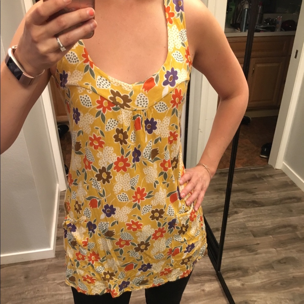 Multi colored flowy floral tank
