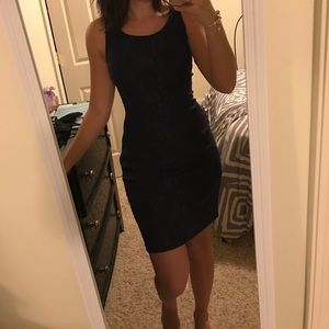 Jennifer Lopez navy dress