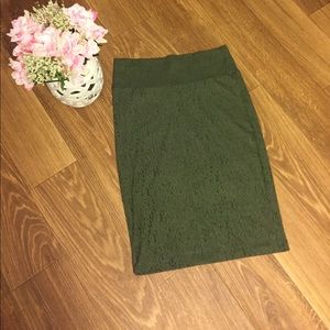 LulaRoe Olive Green Cassie skirt size Medium
