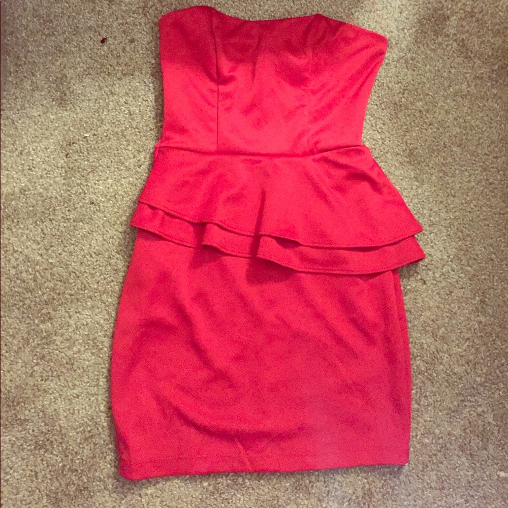 Red Strapless Cocktail Dress