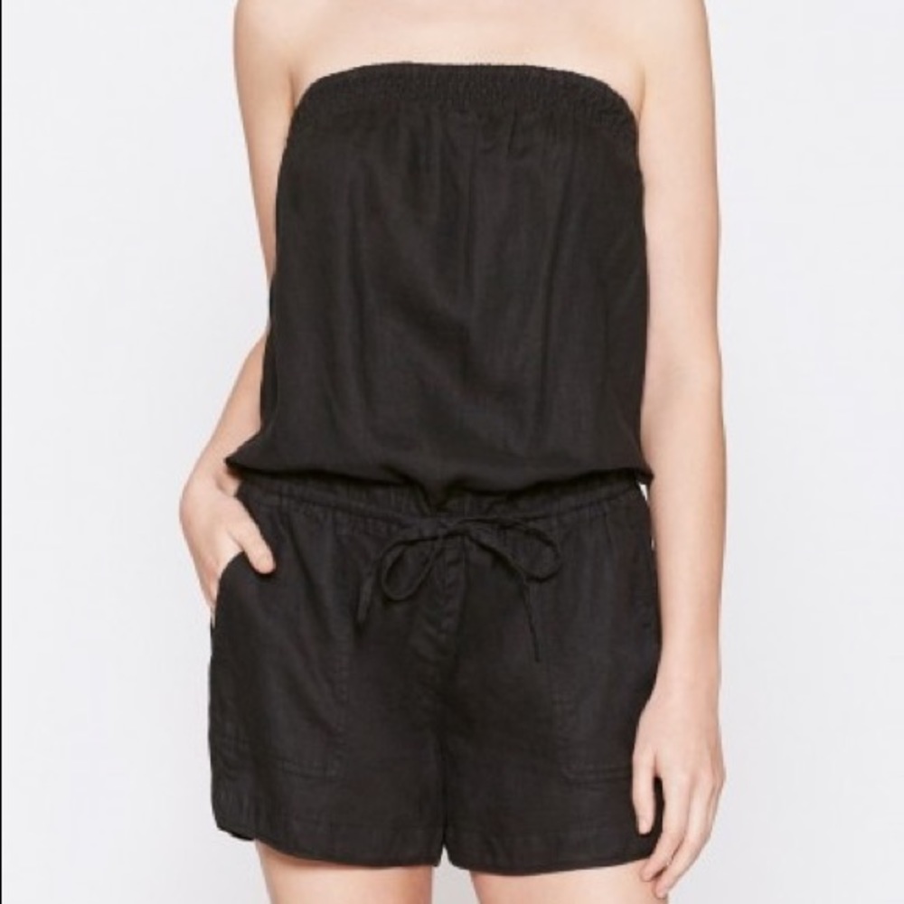 JOIE BLACK "COLETA" LINEN ROMPER
