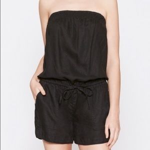 JOIE BLACK "COLETA" LINEN ROMPER