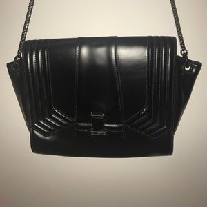 Zara leather like bag w/ chain strap.