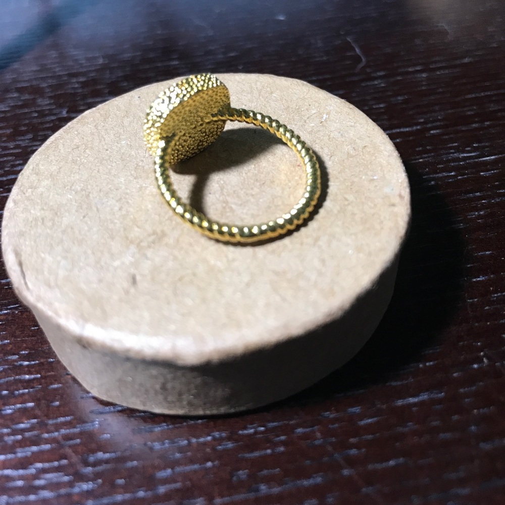 Frosted Druzy Ring 24k Gold Titanium - Picture 8 of 8