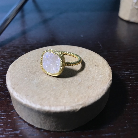 Frosted Druzy Ring 24k Gold Titanium - Picture 6 of 8
