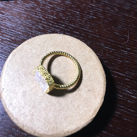 Frosted Druzy Ring 24k Gold Titanium - Picture 7 of 8